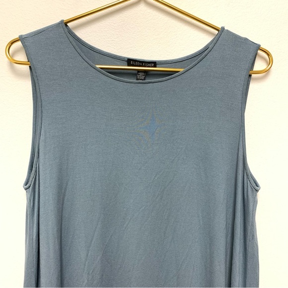 Eileen Fisher Viscose Jersey Calf-length Handkerchief Hem Tank Midi Dress Size S - Picture 3 of 12